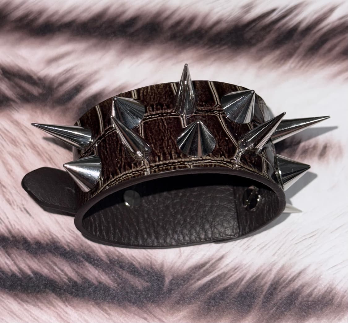 emo 펑크 갸루 스파이크 스터드 가죽 뱅글 팔찌 상품이미지4