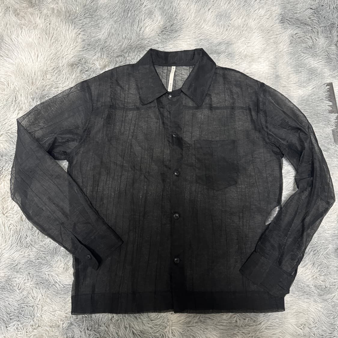 노이어 시스루 크링클 오간자 셔츠 50사이즈  상품이미지7
