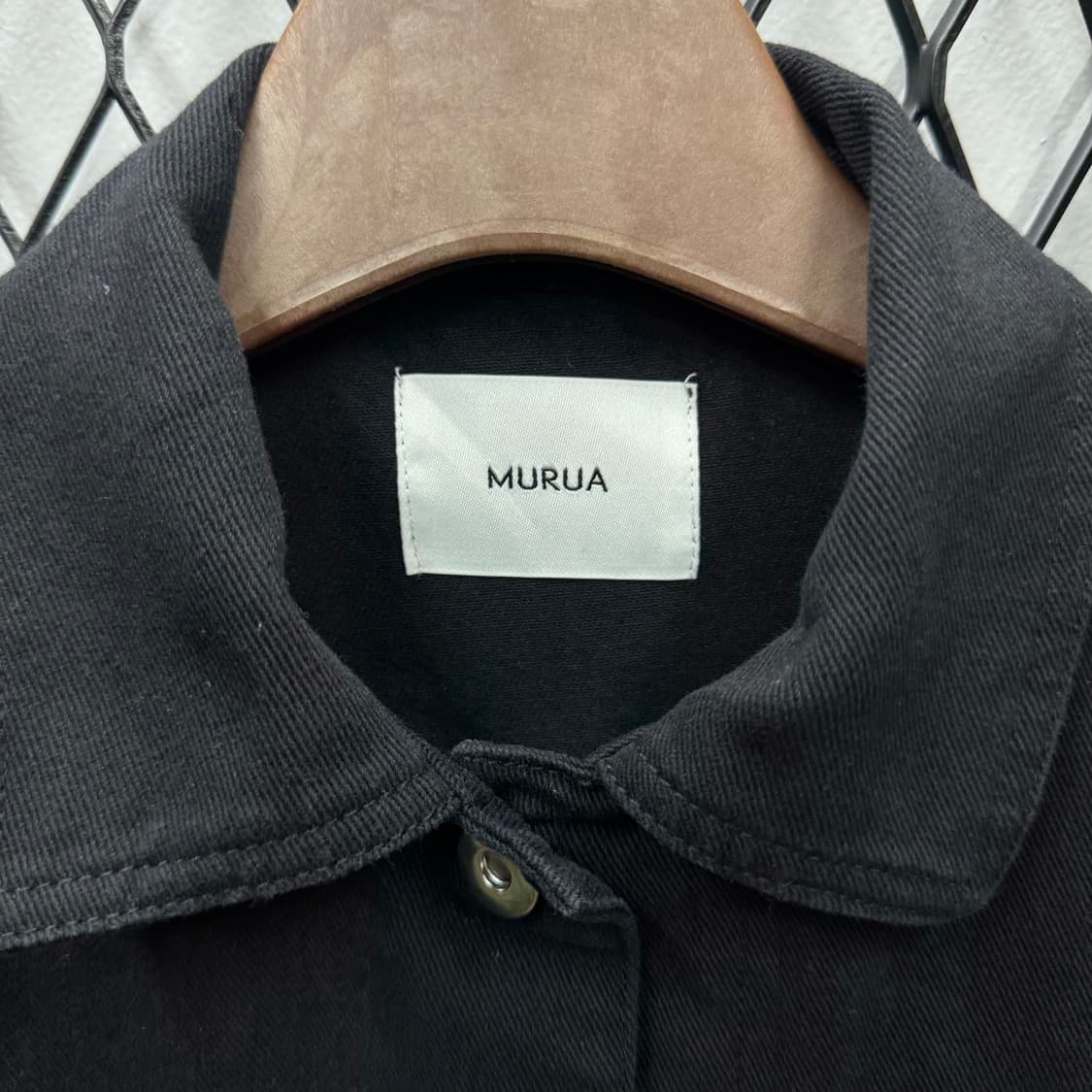 JPN VINTAGE 무루아 트위드 코튼 셔츠 자켓 블랙 상품이미지5