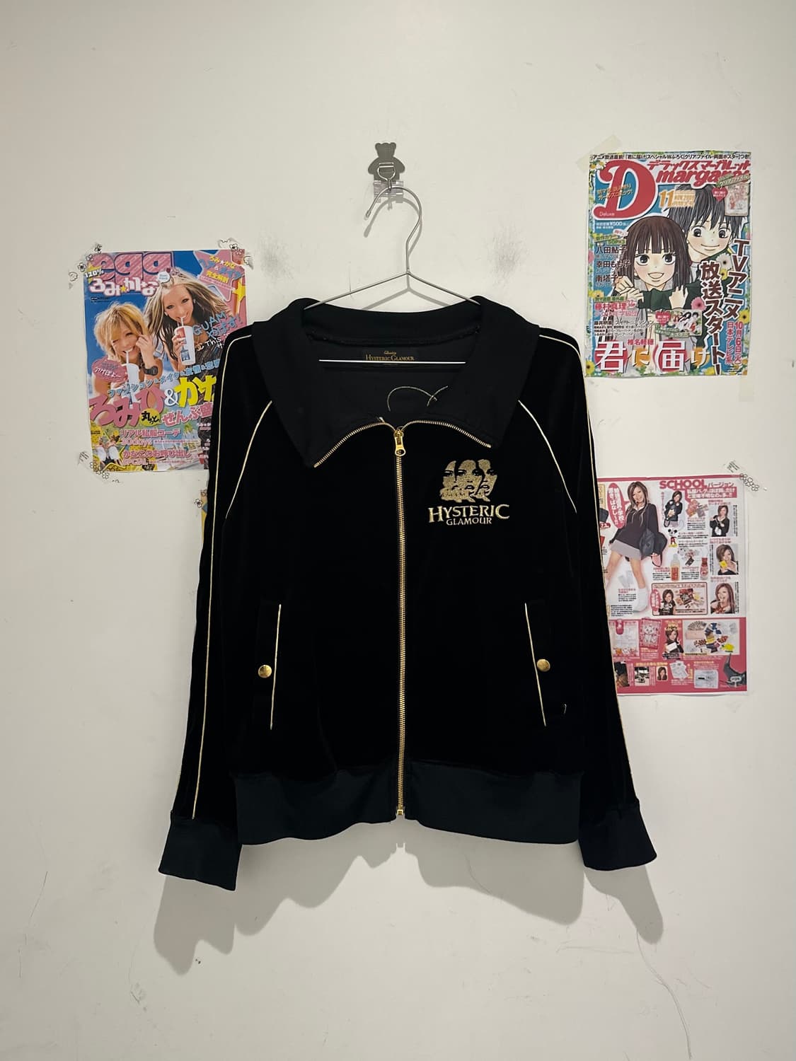Hysteric Glamour black velvet zip-up  상품이미지1