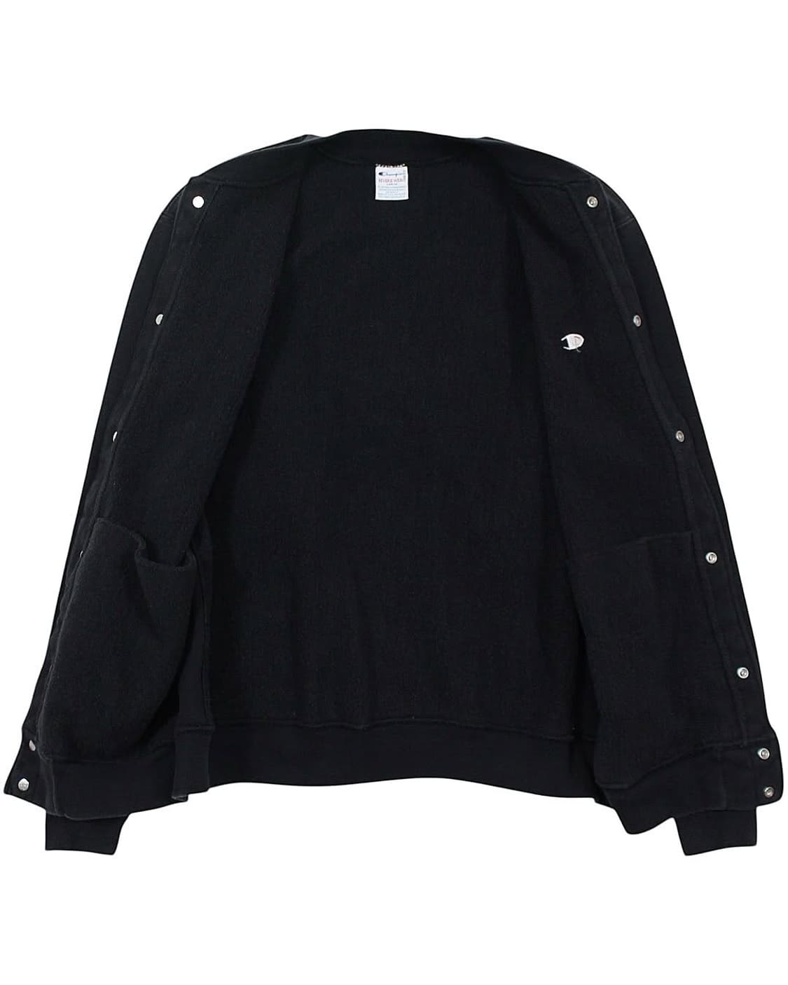 1990s USA 챔피온 리버스위브 스냅 가디건 블랙 빈티지 미국제 상품이미지3