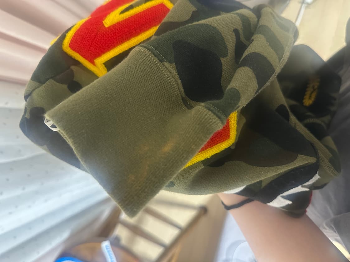 판매)베이프 PONR 퍼스트 카모 세컨드 샤크 풀 집 후드 그린 녹계 상품이미지5