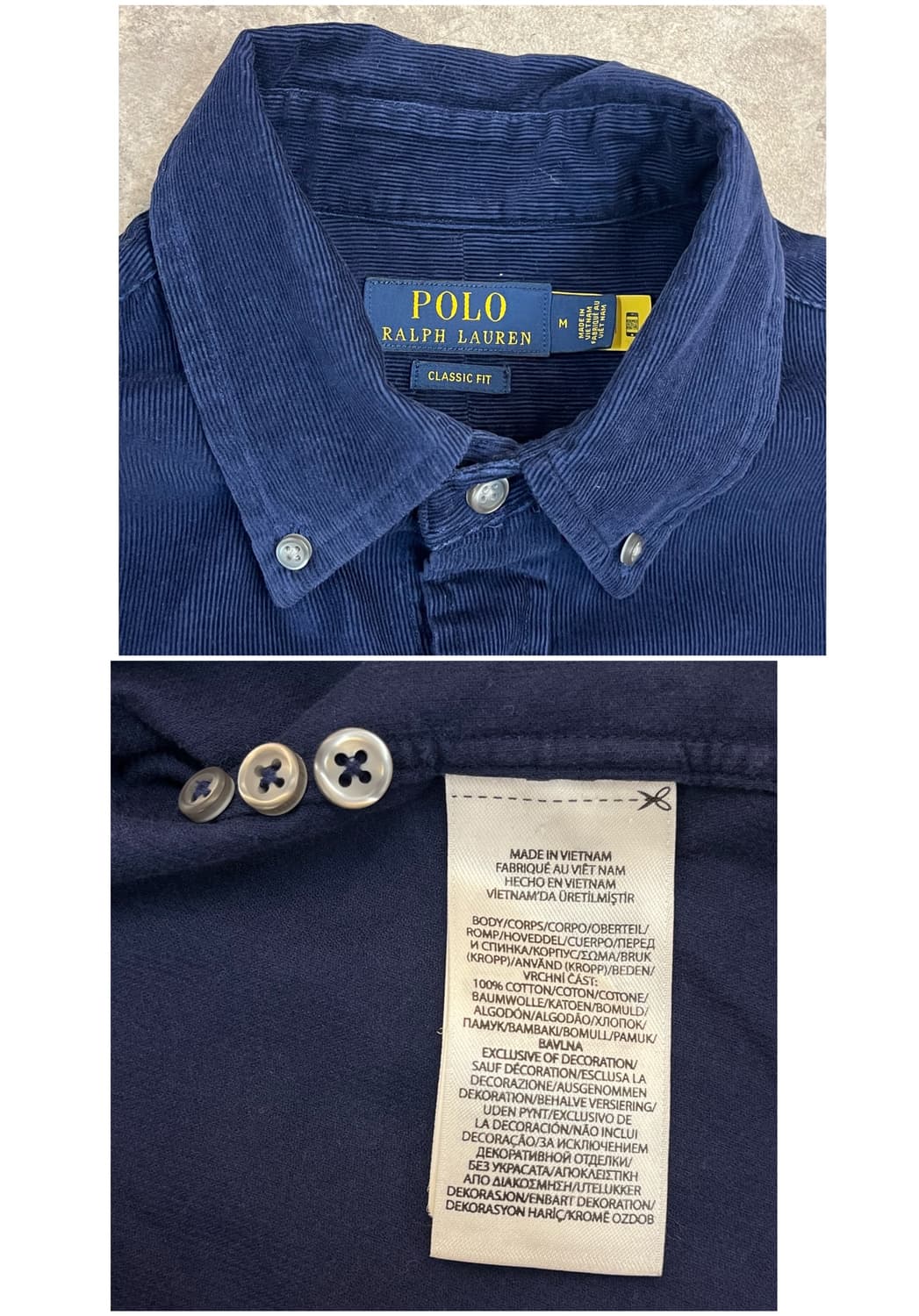 폴로 랄프로렌 코듀로이 셔츠 네이비 M #csz3764 상품이미지3