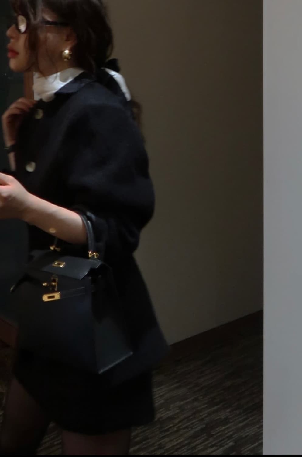 프레클 알파카 노카라 자켓 블랙  상품이미지1