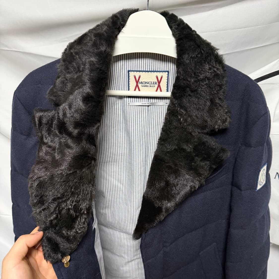 [S+급/3] 몽클레어 감마블루 체스터 패딩 코트 네이비 상품이미지7