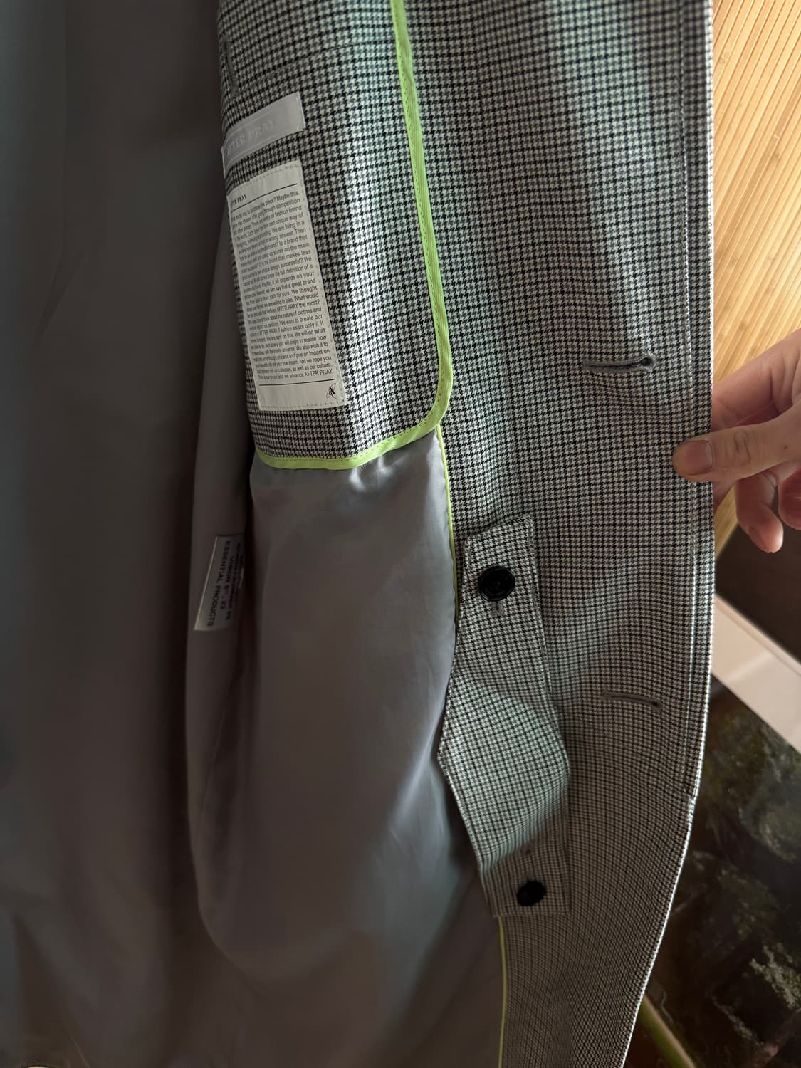 애프터프레이 20시즌 하운드투스 체크 발마칸 코트 M 상품이미지7