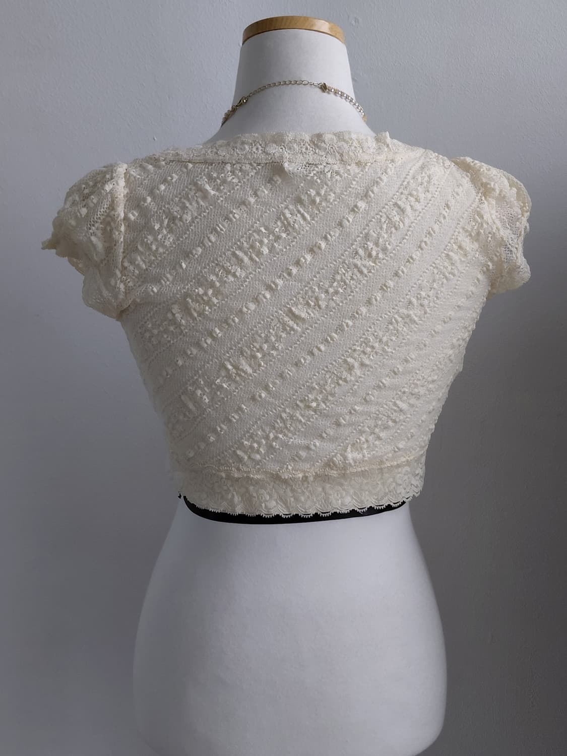 [일본빈티지] 아이보리 레이스 매듭 볼레로 가디건 상품이미지2