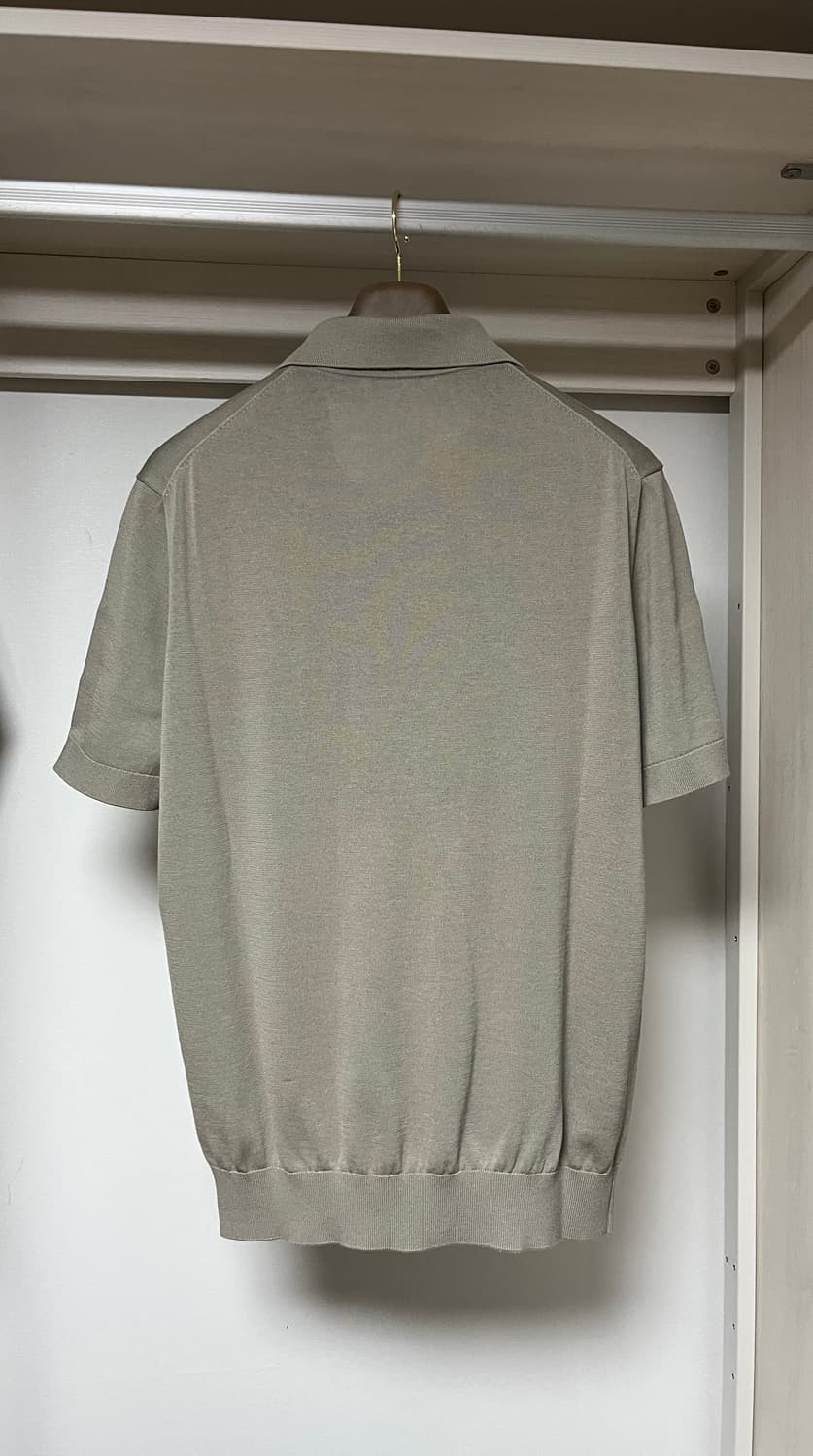 수트서플라이 버튼리스 폴로 반팔 니트 (카키) 상품이미지4