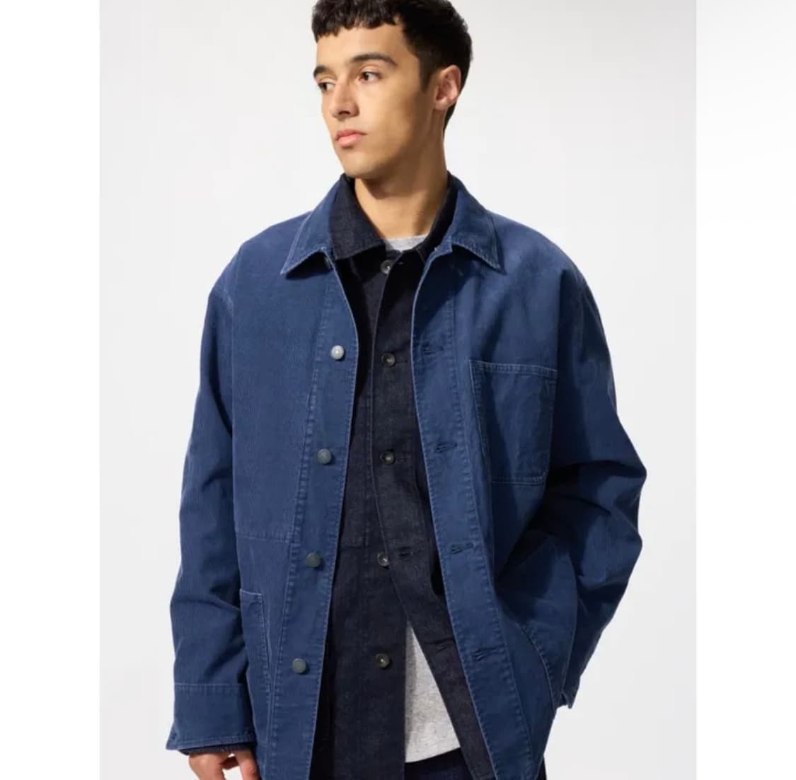 [L] 유니클로 코듀로이 재킷 68블루 상품이미지1