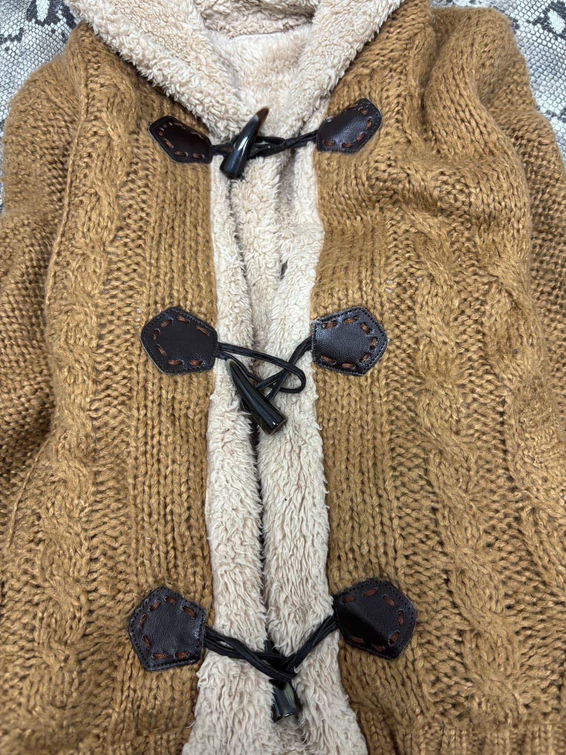 Brown Knit Hoodie Cardigan 상품이미지5