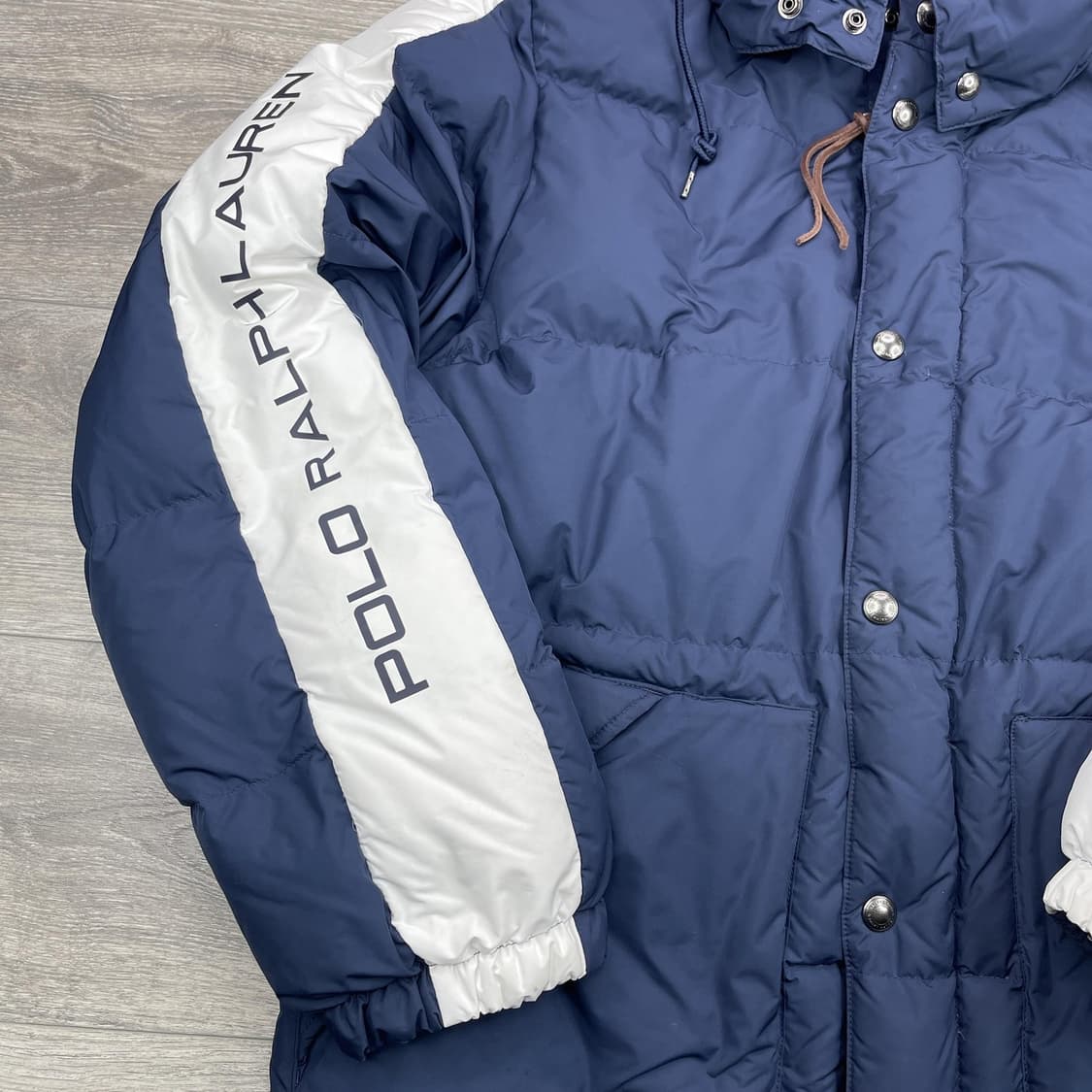 18FW 폴로 랄프 로렌 스키 빅포니 블록 다운 패딩 네이비 화이트 상품이미지3