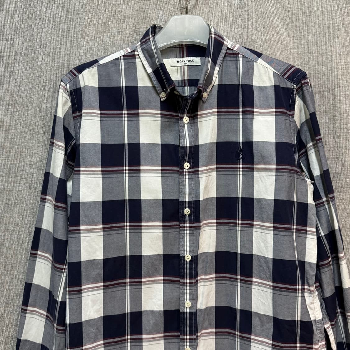 [105] 빈폴 네이비 체크 긴팔 셔츠 남방 상품이미지3