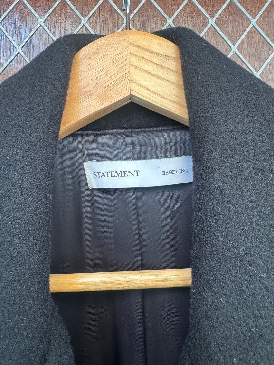 statement 스테이트먼트 울 블랙 더블 오버핏 롱코트 F 상품이미지3