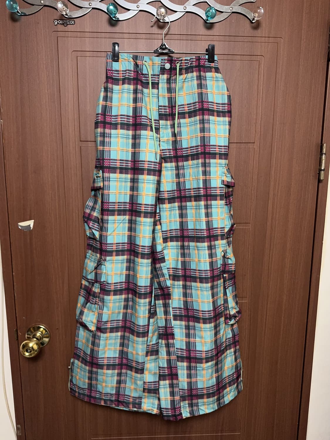 빈티지 스트릿 펑크 에이블리 쉬인 무신사 지그재그 체크 카고 와이드 팬츠 상품이미지2