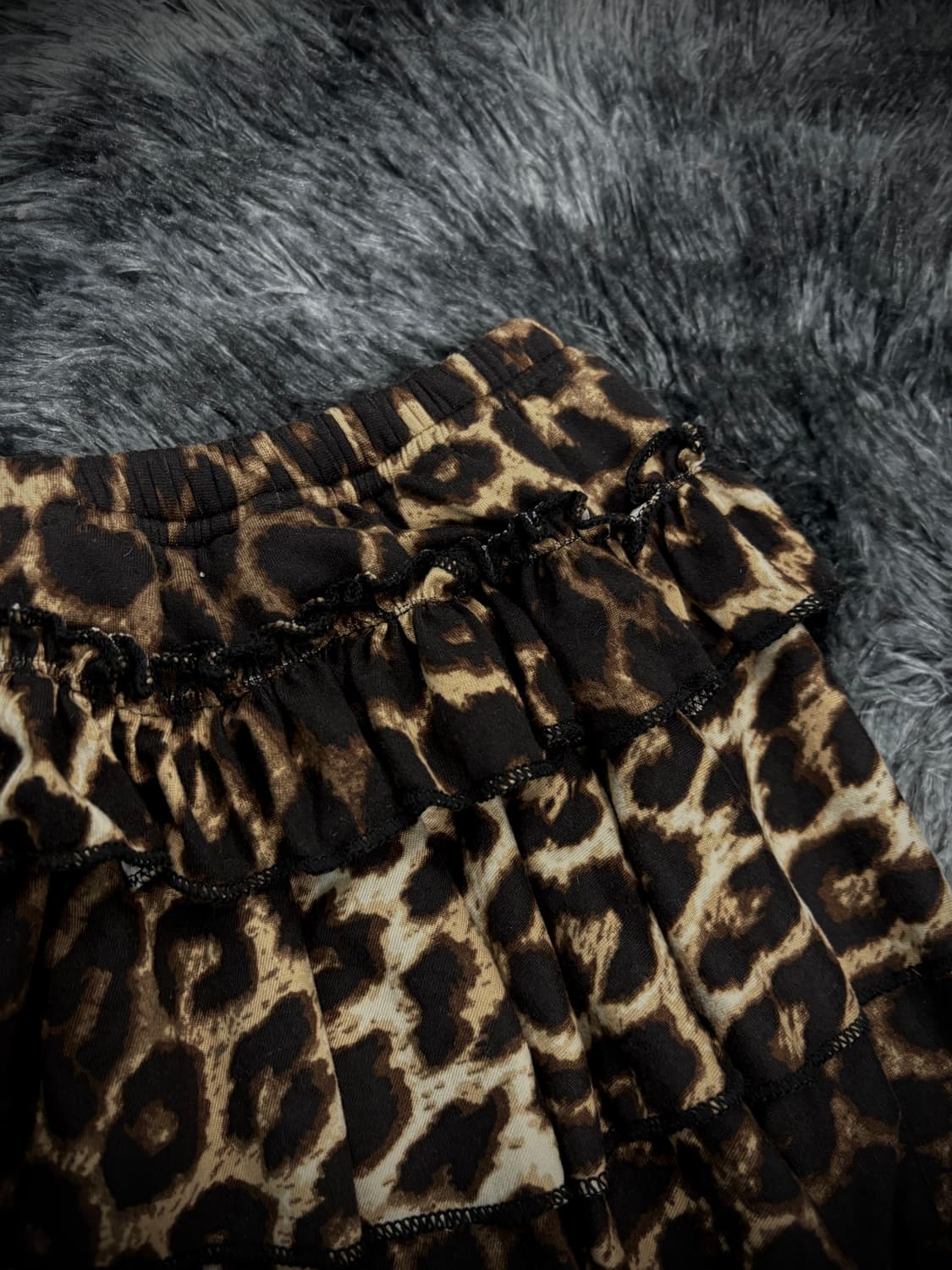 베이지 호피 캉캉 숏스커트 상품이미지4