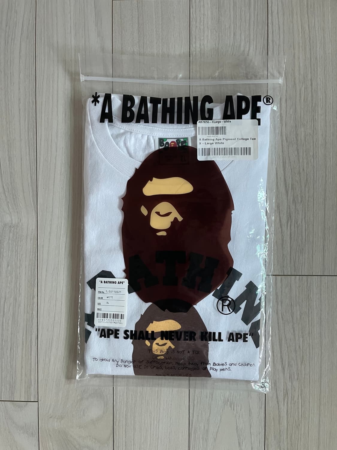 Bape 피그먼트 컬리지 반팔 티셔츠 상품이미지4