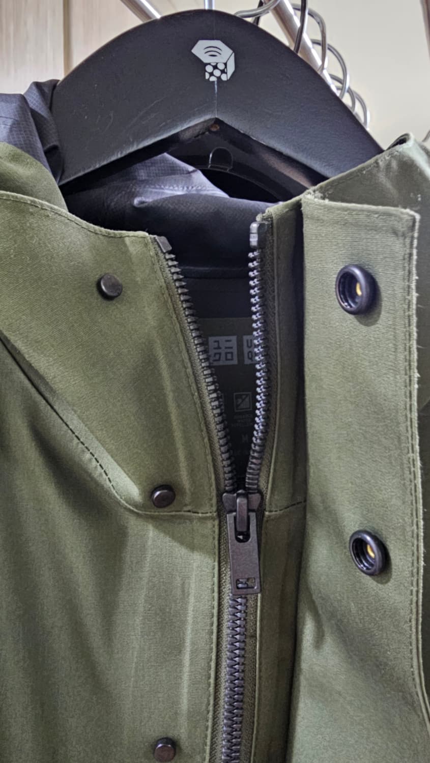 유니클로 블록테크 후드코트 올리브 M(100) 상품이미지5