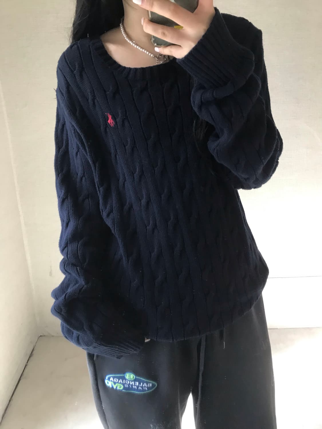 폴로 네이비 케이블 니트 상품이미지5