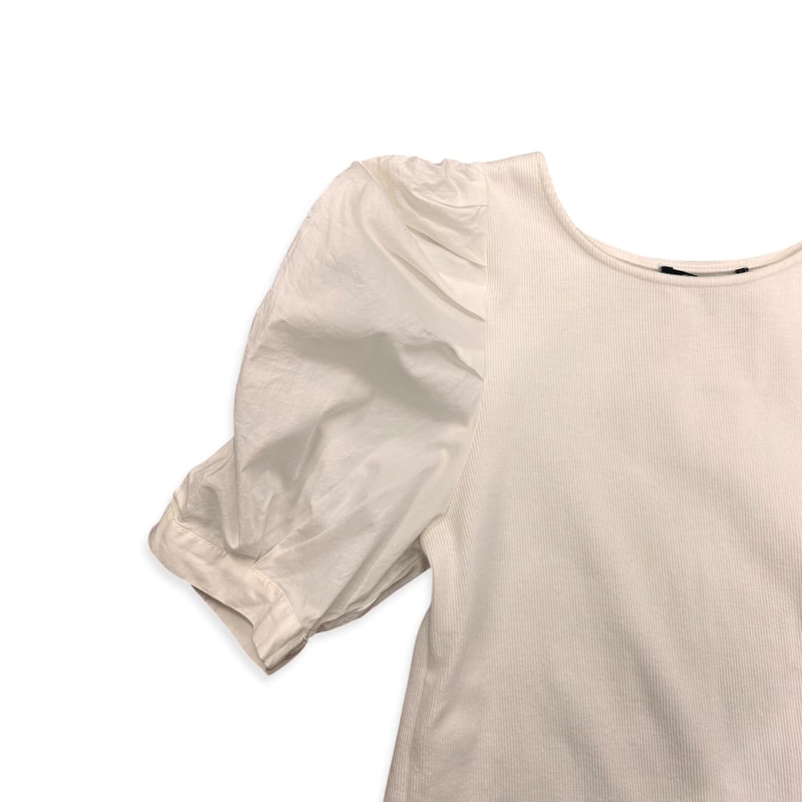 Puff Shirt Cap Knit Docking Top 상품이미지3