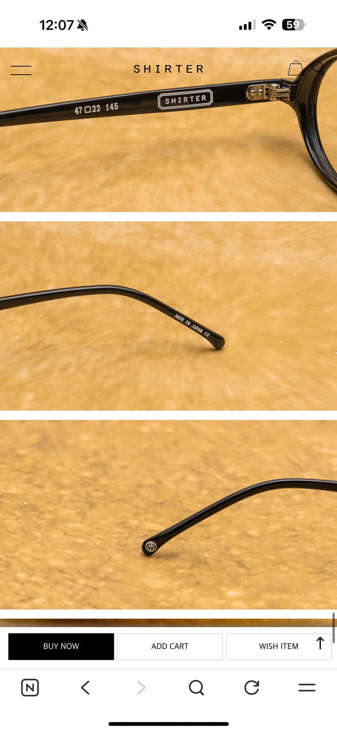 미완경 셔터 콜라보 안경 블랙 상품이미지3