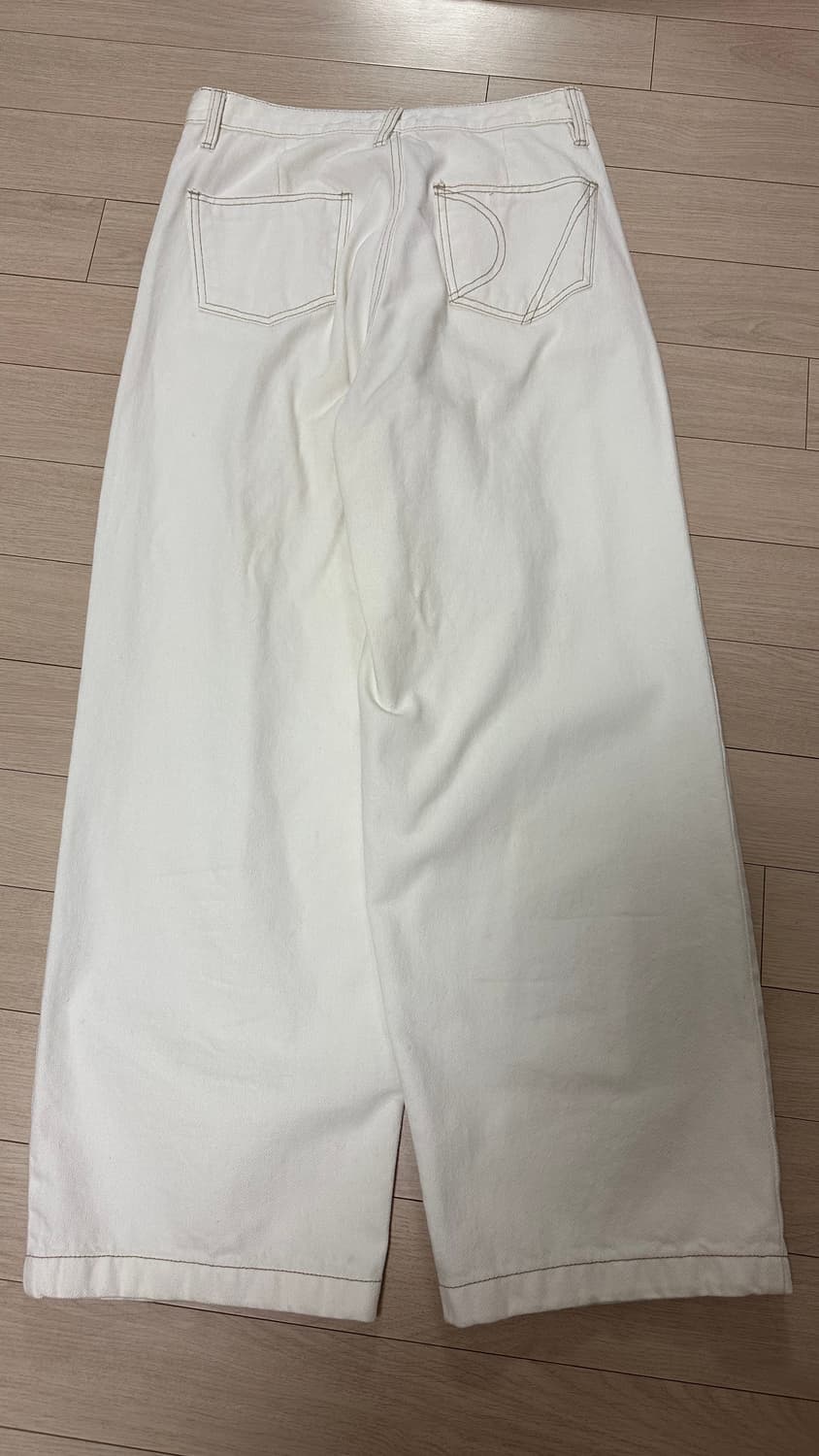 다이애그널 턱 와이드 데님 팬츠 M 상품이미지5