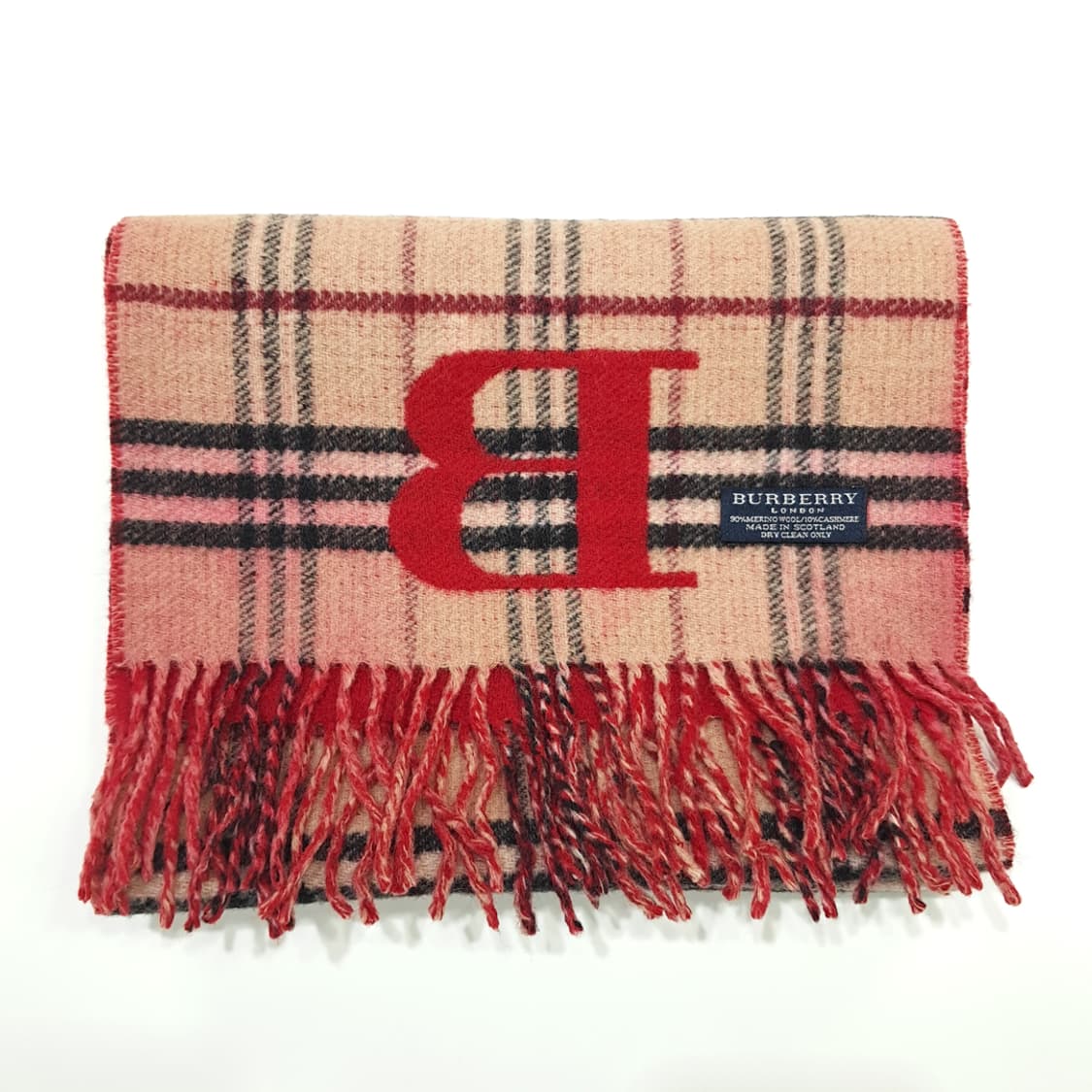 MX196 버버리 클래식 노바체크 레드 메리노울 캐시 양면 목도리 머플러 상품이미지9