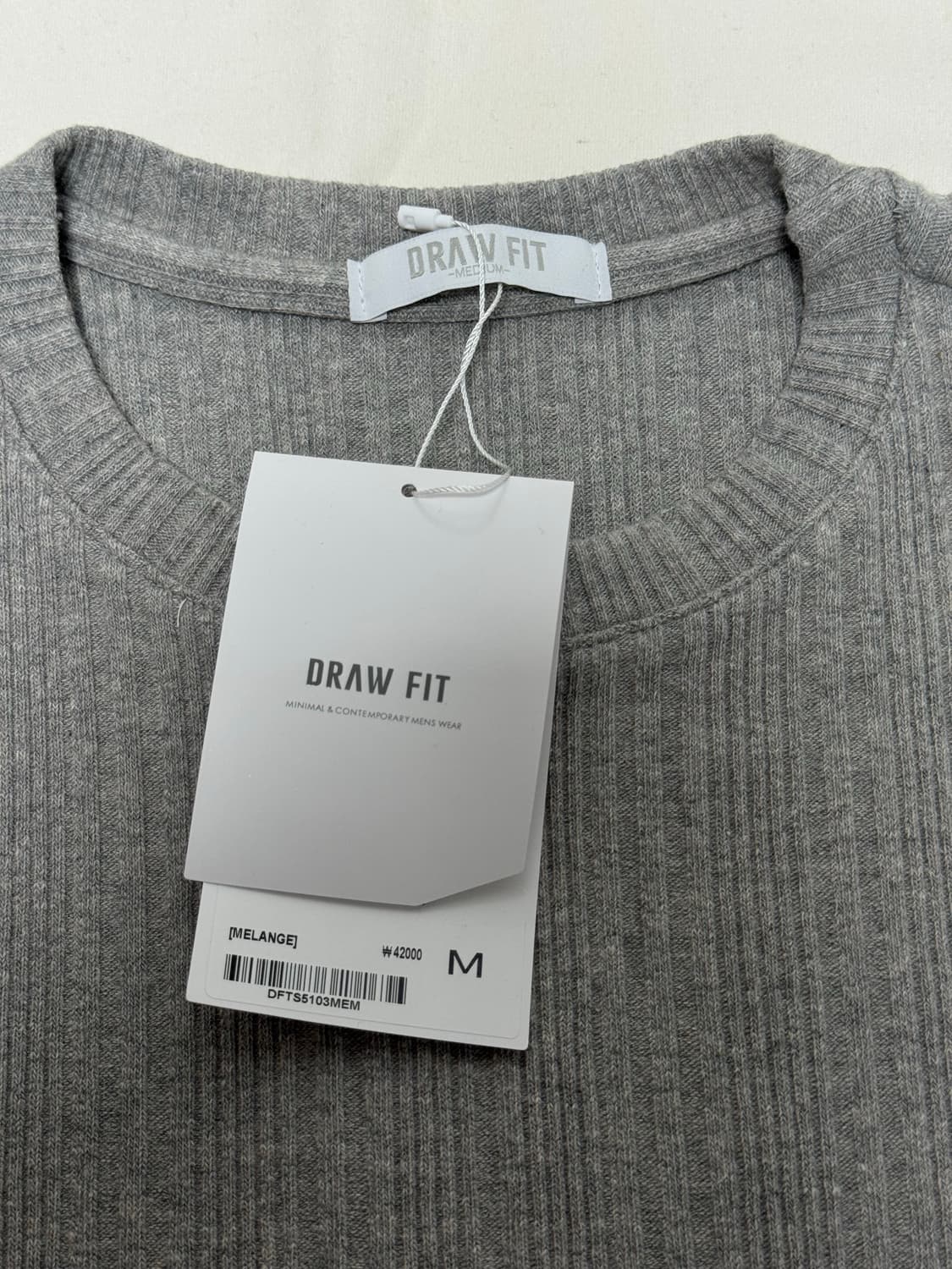 드로우핏 / 리브드 헨리넥 티셔츠 / M 상품이미지3