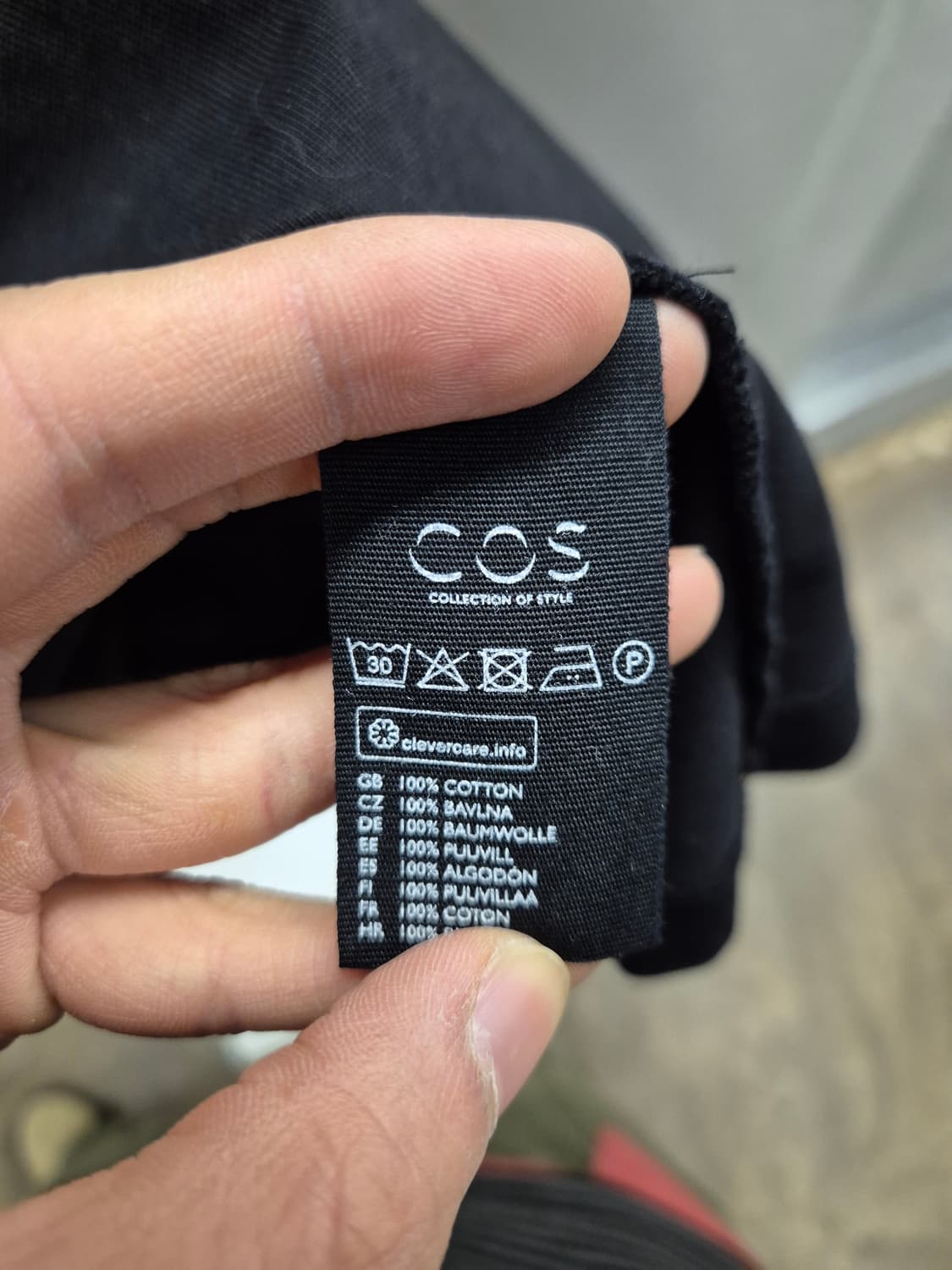 COS 남성 L 블랙 코튼 반팔 티셔츠 상품이미지5