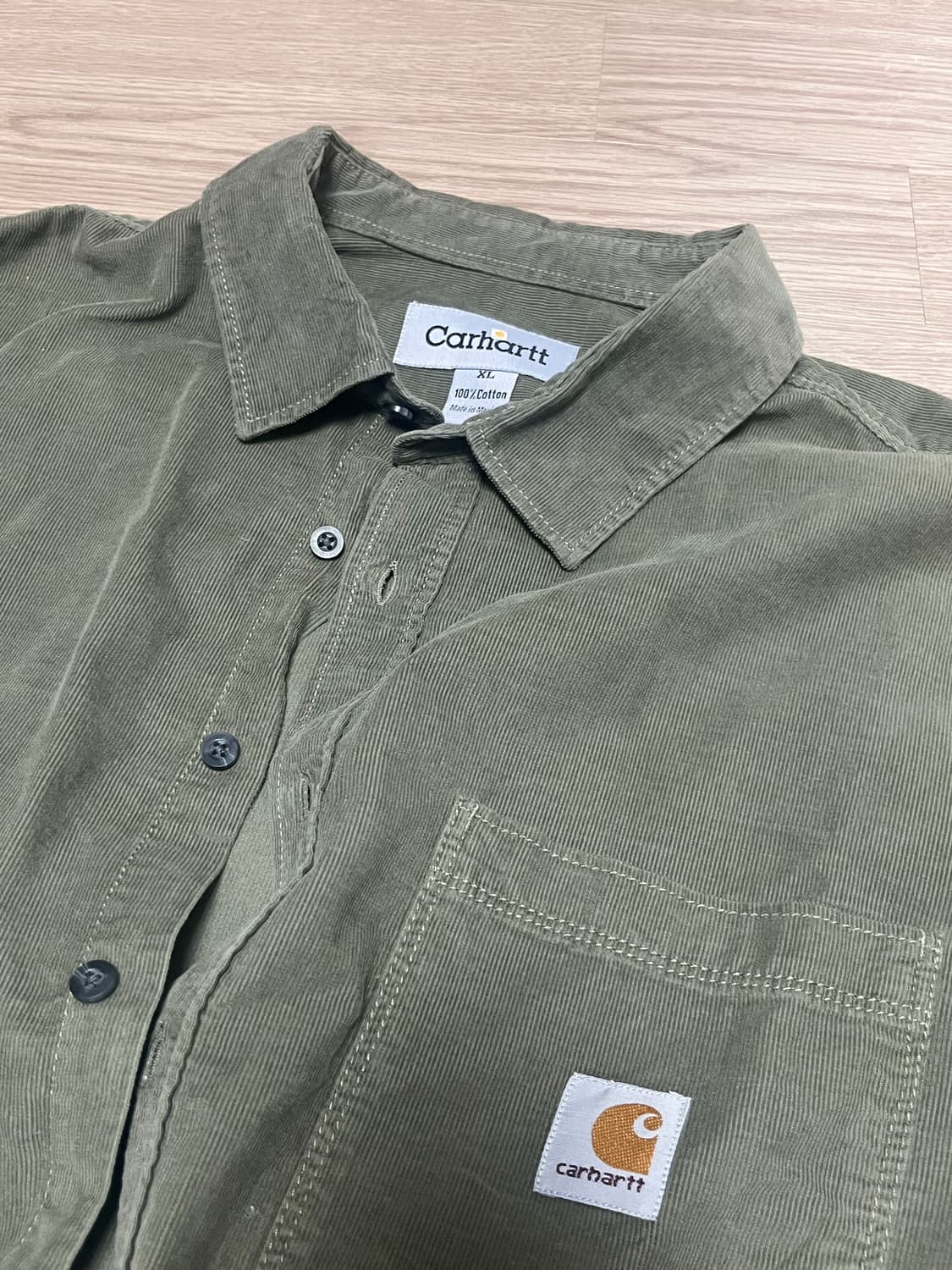 칼하트 코듀로이 골덴 셔츠 남방 카키 상품이미지2