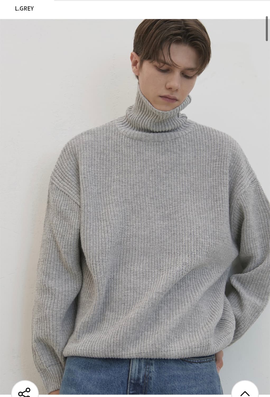 (L) 드로우핏 하찌 벌키 터틀넥 니트 [L.GREY] 판매 상품이미지4