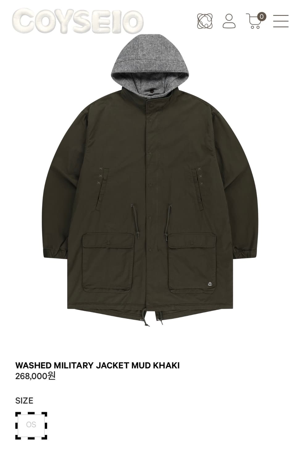 코이세이오 워시드 밀리터리 자켓 상품이미지1