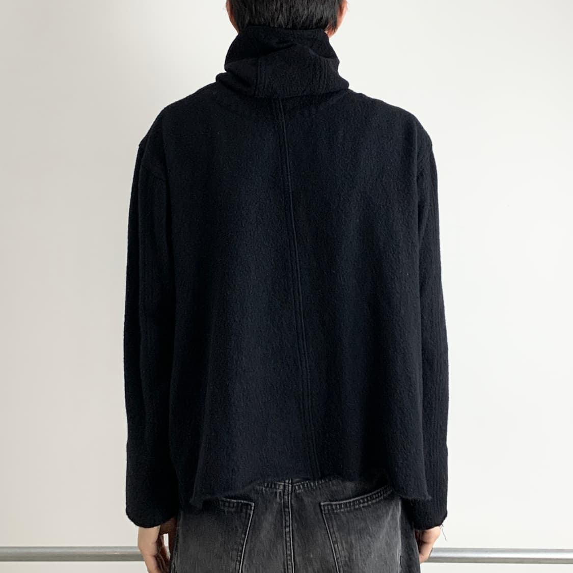 캐피탈 비대칭 버튼 울 후디 자켓 상품이미지7