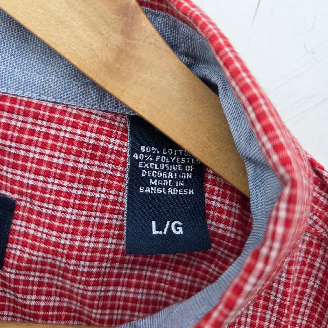 챕스 랄프로렌 레드 체크 반팔 셔츠 공용L 상품이미지7