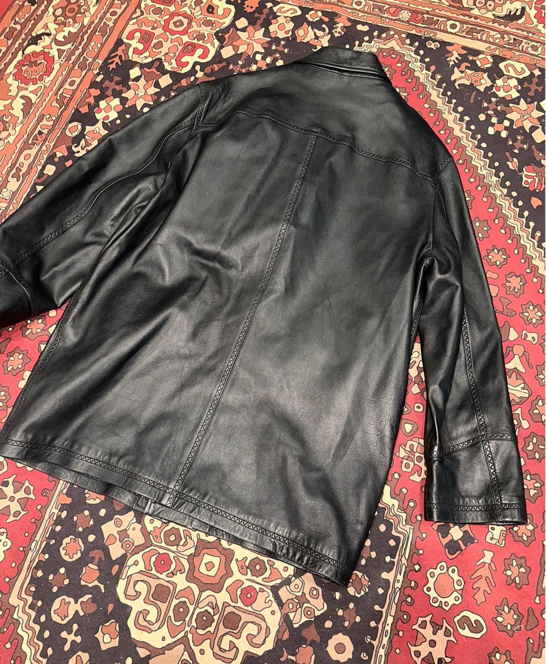 ( M-L ) 가죽자켓 레더자켓 가죽코트 가죽카코트 가죽롱코트 상품이미지5