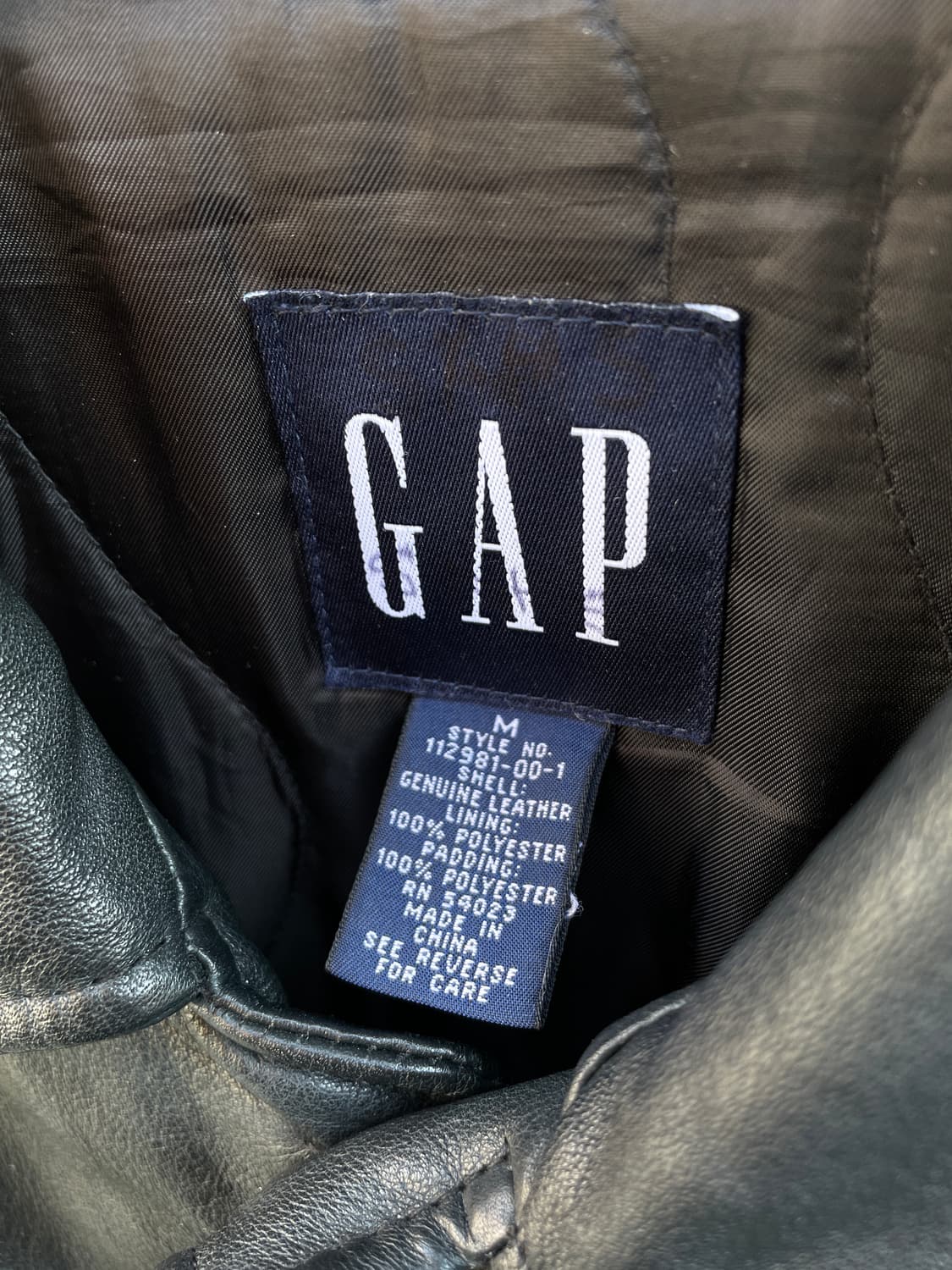 90-00s Old GAP Leather Black Car Coat 상품이미지5