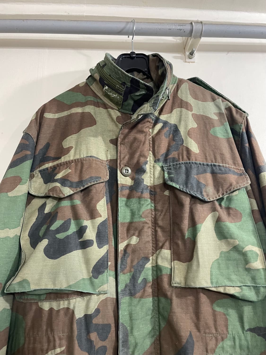 80s 미군 오리지널 M65 우드랜드 필드 자켓 SR 상품이미지3