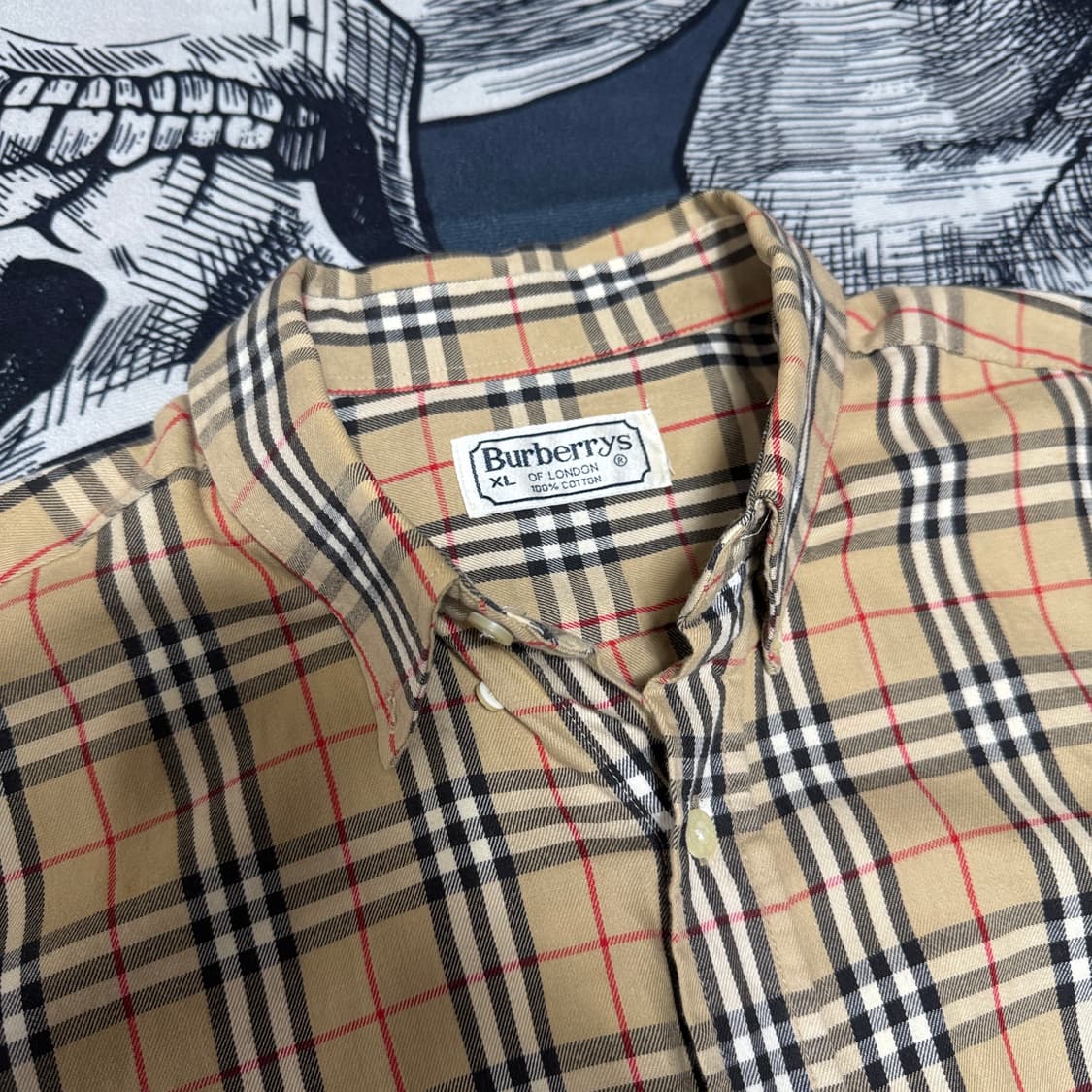 90s 버버리 체크남방 XL사이즈 상품이미지3