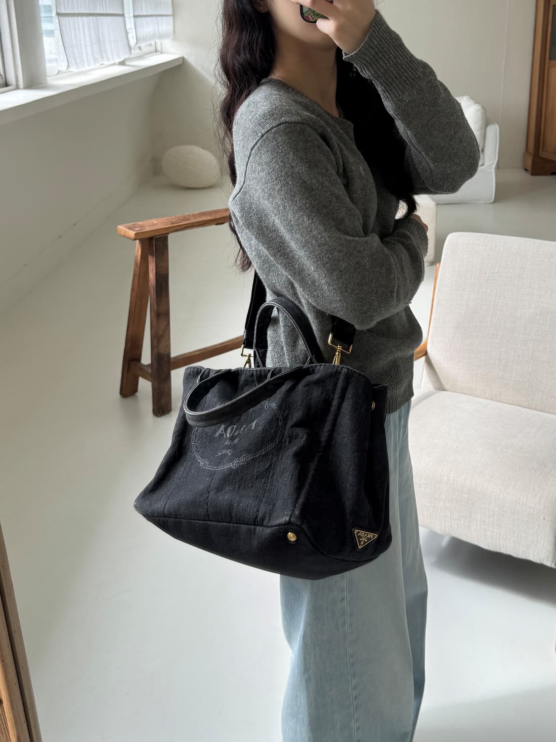[Prada] Canapa Black Denim bag 상품이미지2