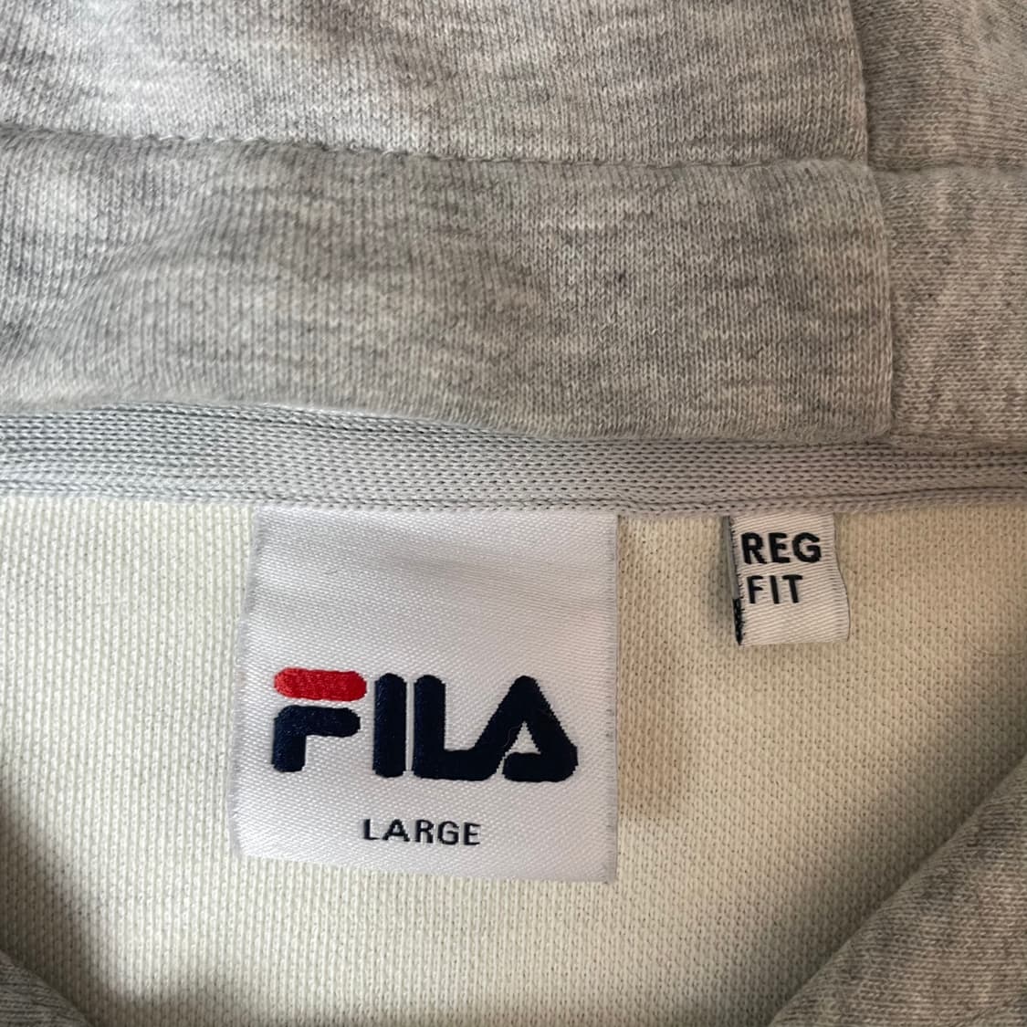 휠라 빅로고 프린팅 라이트그레이 후드 L 상품이미지4