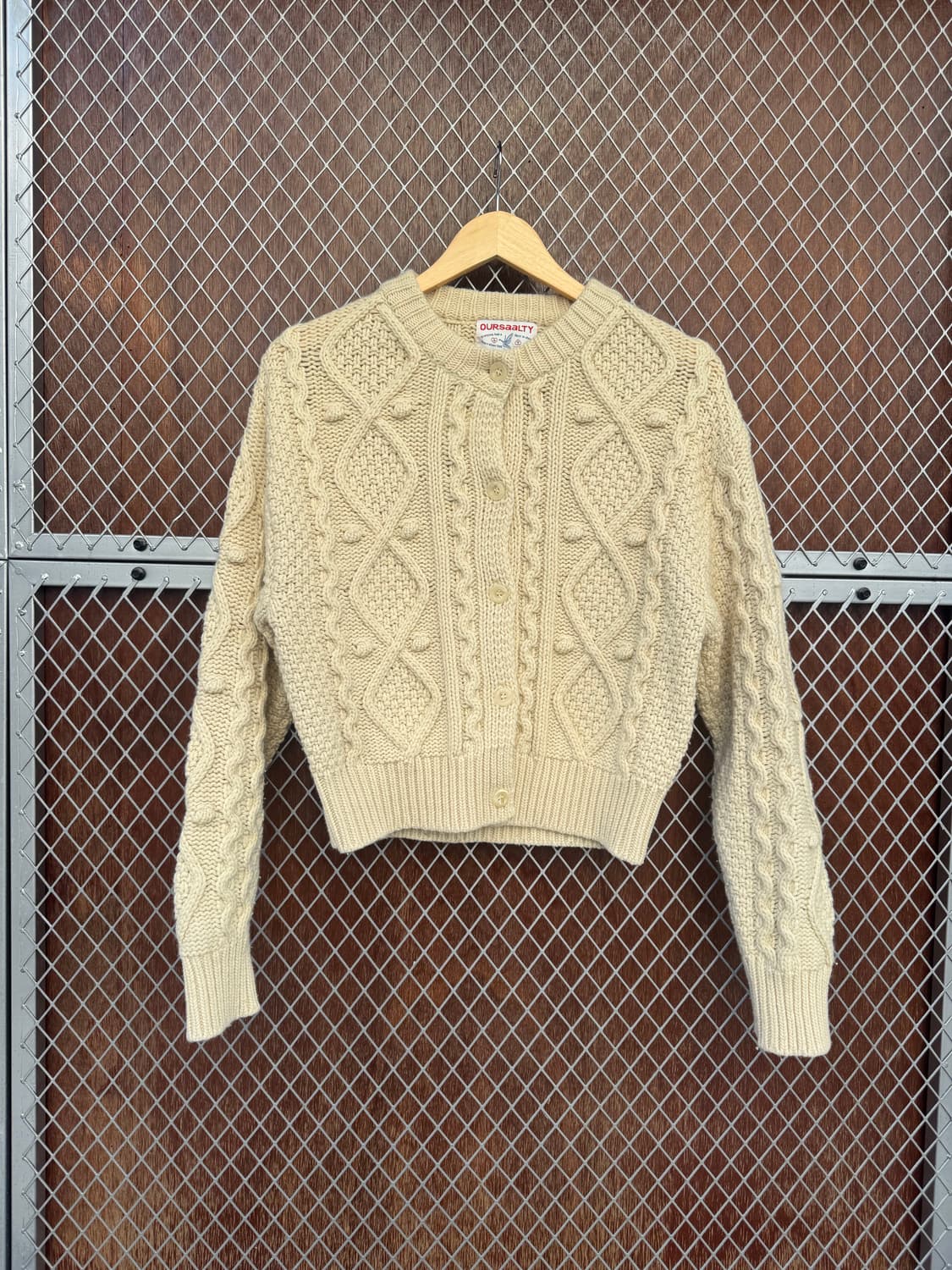 아우어솔티 oursaalty 빈티지 케이블 크림 가디건 니트 F 상품이미지7