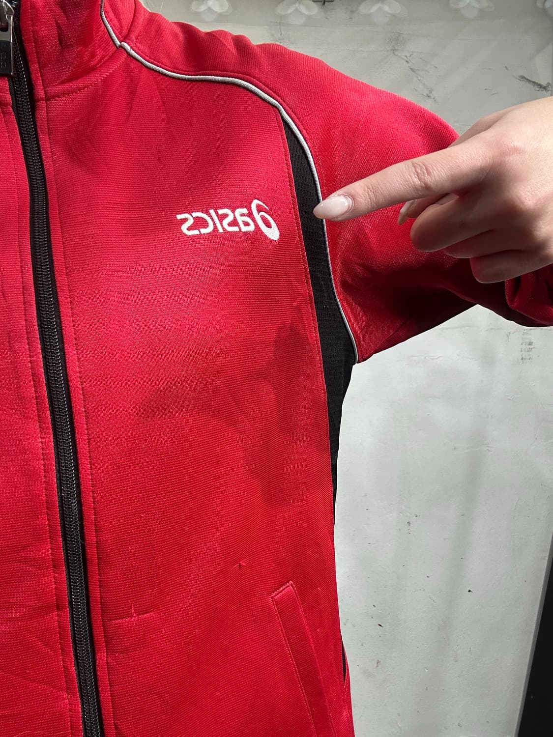 아식스 레드 빅 로고 프린팅 올드스쿨 트랙탑 져지  상품이미지4