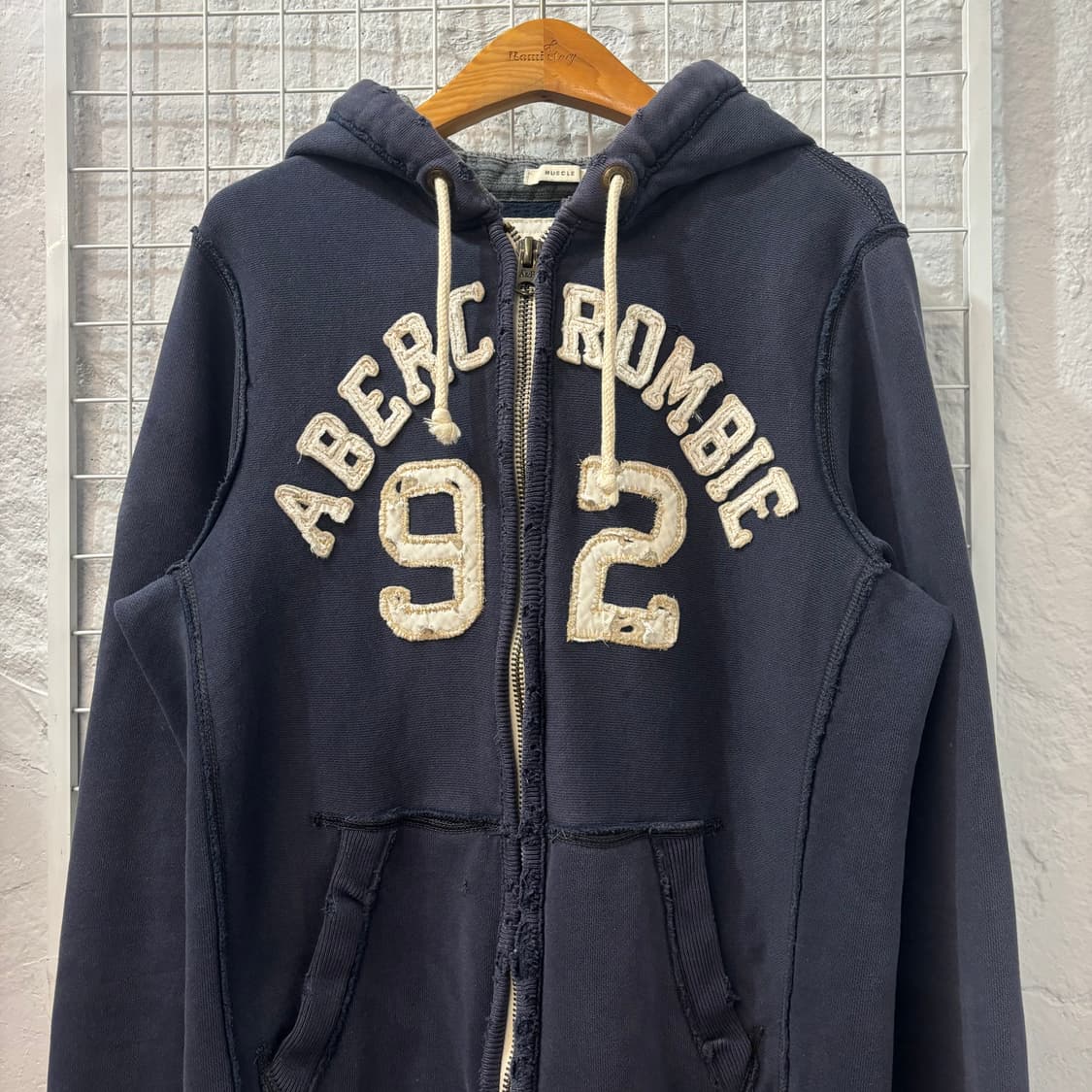 아베크롬비 y2k 빈티지 네이비 후드집업 S 상품이미지4