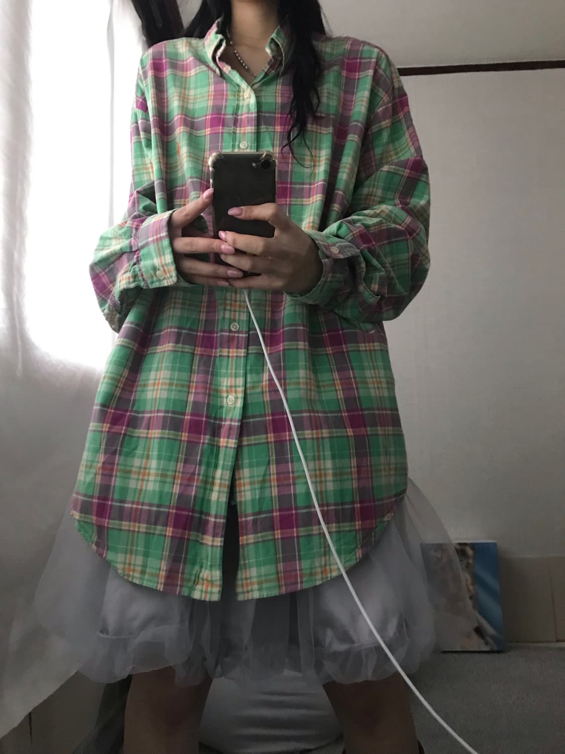 폴로 그린핑크 체크셔츠 상품이미지4