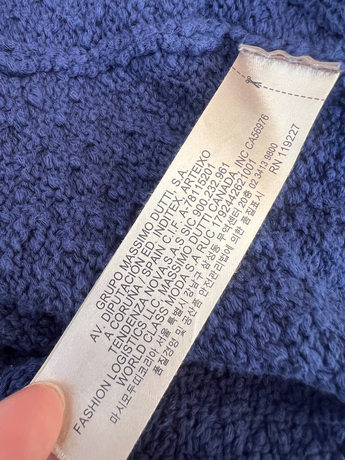 코스 COS 남성 네이비 하이넥니트 코튼니트 상품이미지7