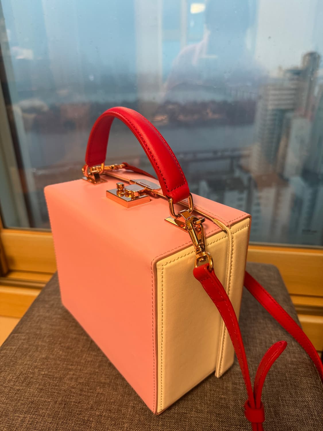 옷집사 드부백 이혜영 기은세 크로스 탑핸들 숄더백 핑크 상품이미지3