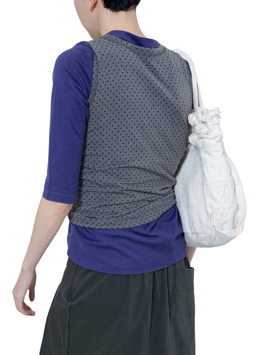 [F]퍼버즈 26ss 브레이드 탱크 슬리브리스 탑/그레이 상품이미지2