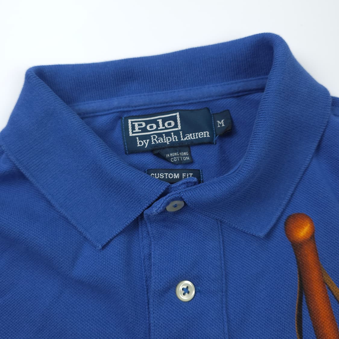 폴로 랄프로렌 골프프린팅 커스텀핏 코튼 반팔카라티 블루 (M) 상품이미지4