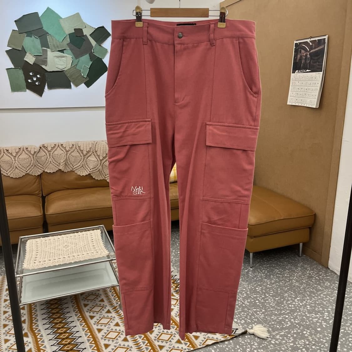 네스티킥 빈티지 스트릿 Y2K 딸기우유 코랄 카고팬츠 L C10723 상품이미지3