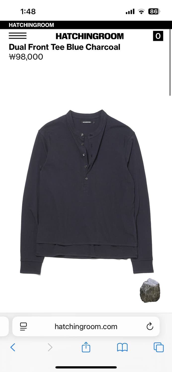 해칭룸 듀얼 프론트 티 dual front tee 블루차콜 3 상품이미지1