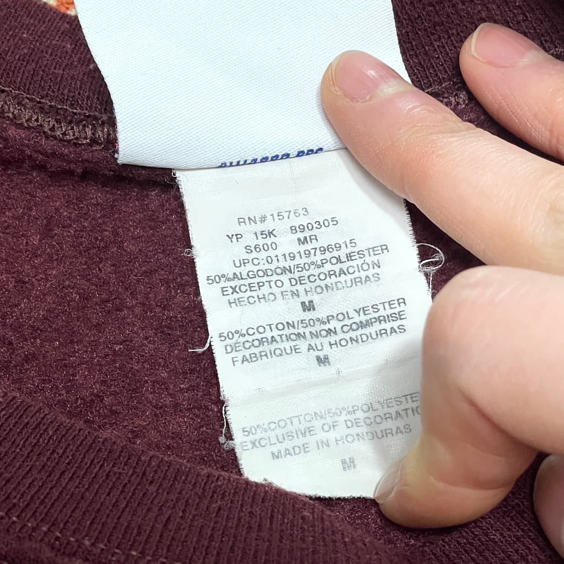 챔피온 버건디 기모 맨투맨 남성M 상품이미지4